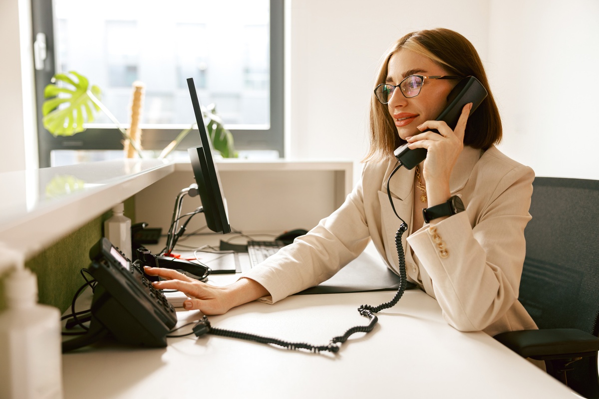 Business Woman Talking on Phone.